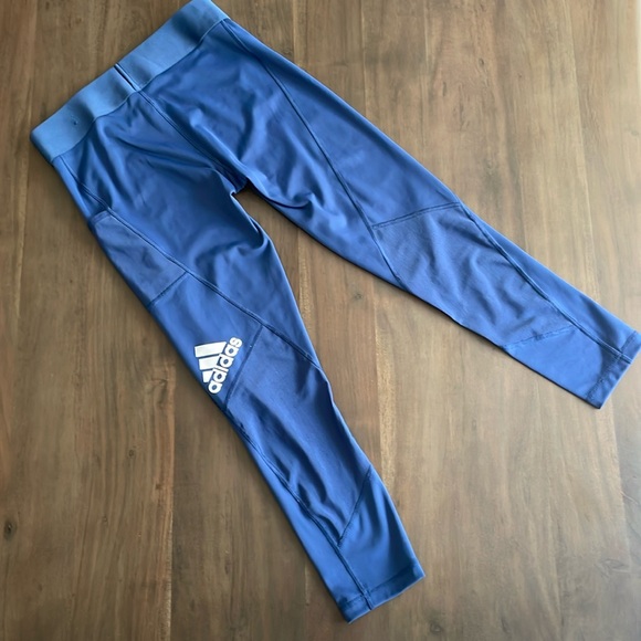 Adidas Women’s Alphaskin blue mesh legging size Small - Picture 1 of 5